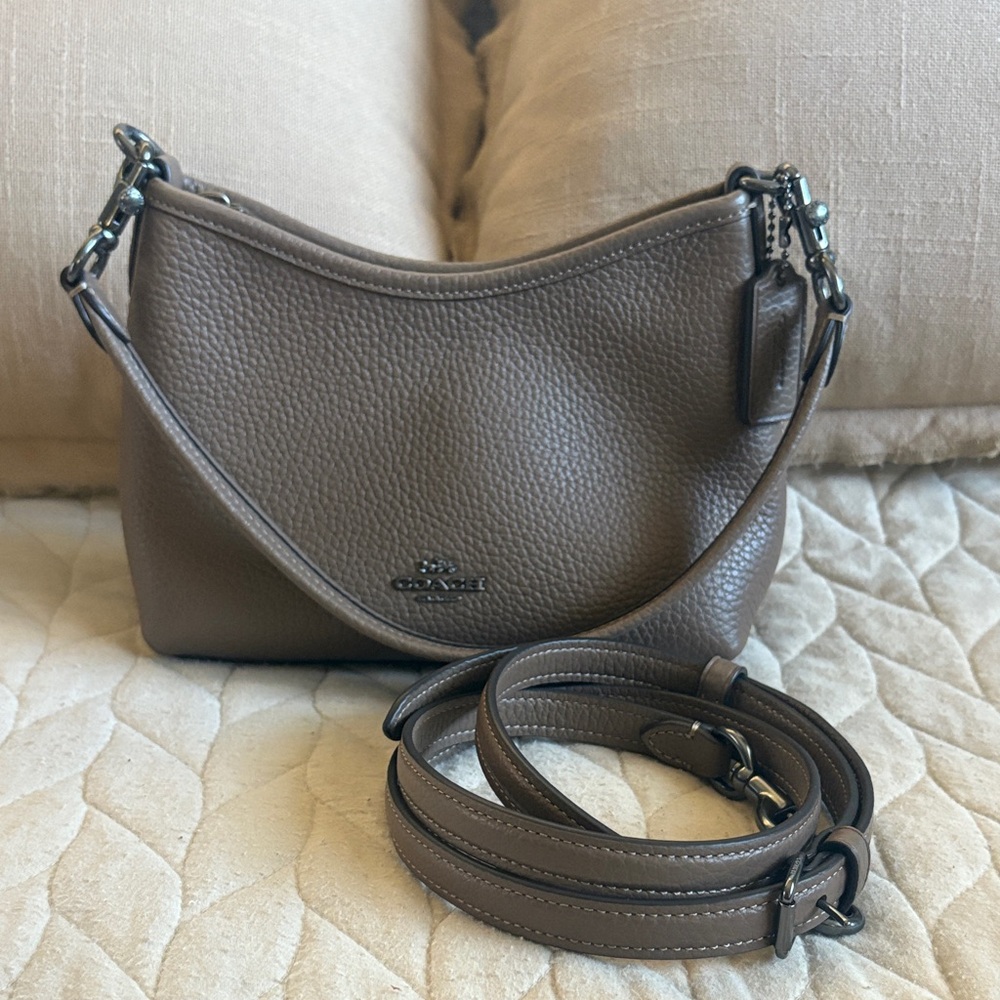 COACH gunmetal small Laurel crossbody shoulder bag